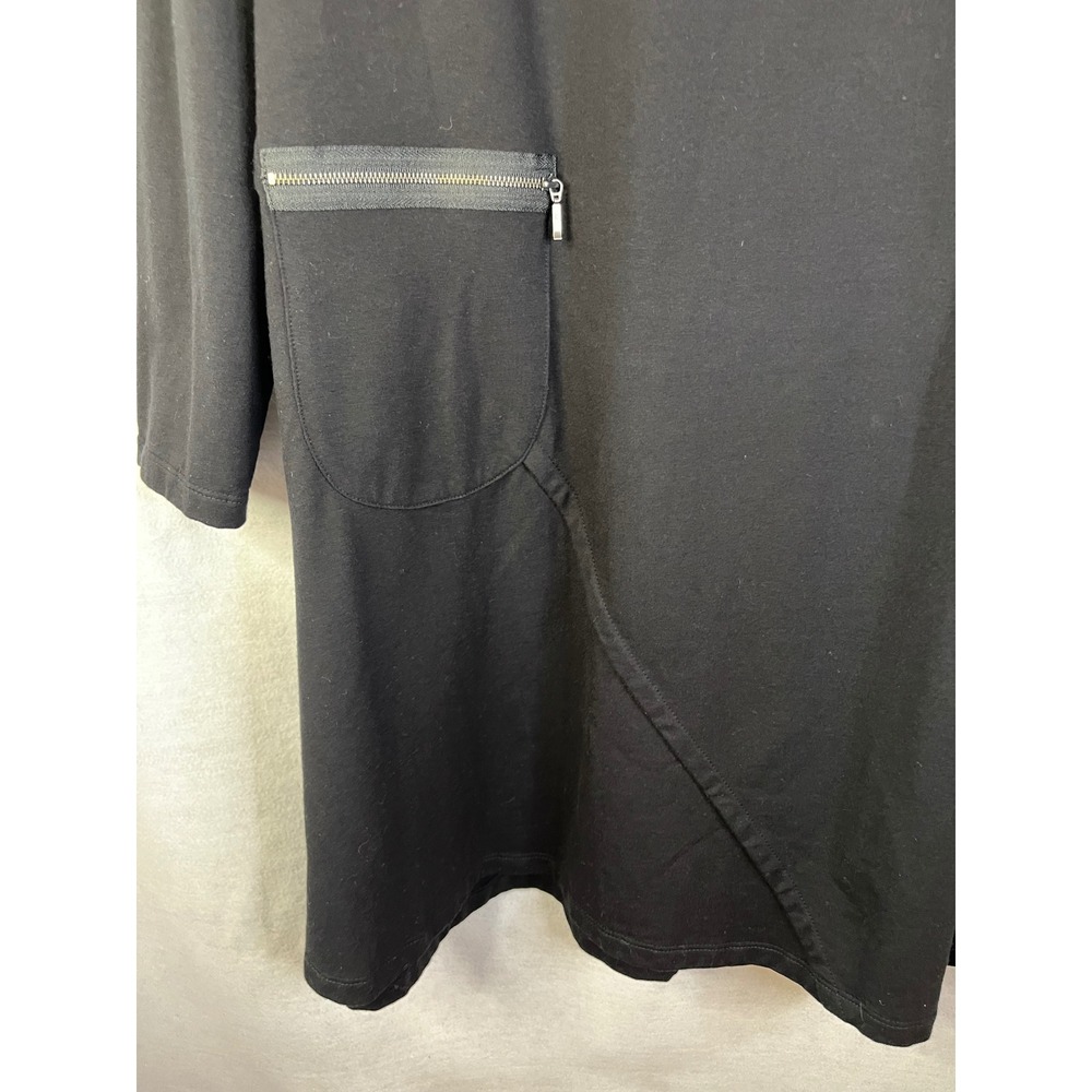 Chalet Et Ceci Black Asymmetric Long Sleeve Short Margo Dress L NWOT Lagenlook - Picture 5 of 9